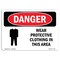 Signmission OSHA Danger, Wear Protective Clothing In This Area, 14in X 10in Aluminum, 14" W, 10" H, Landscape OS-DS-A-1014-L-1613 - alternate 1